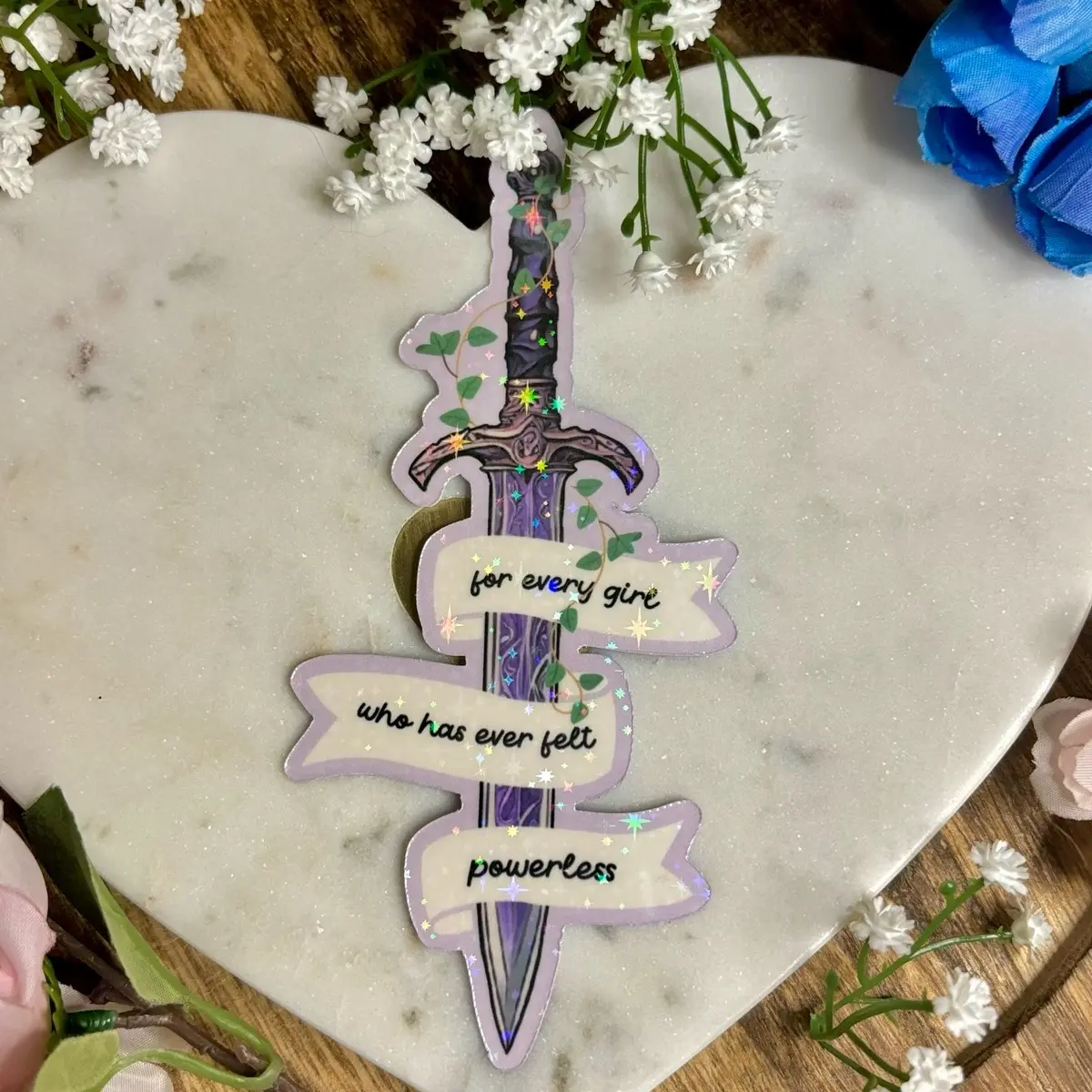 Laminated Sparkle Powerless Dagger Bookmark Laminated Sparkle Powerless Dagger Bookmark