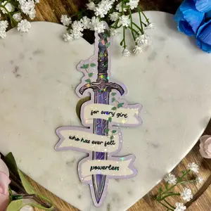 Laminated Sparkle Powerless Dagger Bookmark