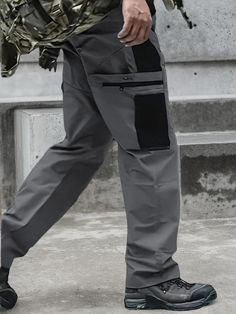 HOMUG Men's Solid Color Tactical Work Pants,230g/m² new fabric，with Multiple Pockets and Zipper Closures, Durable Outdoor Training Pants, Available in Multiple Colors, Fishing, outdoor activities, work, hiking, camping，Suitable for Spring and Autumn Wear.