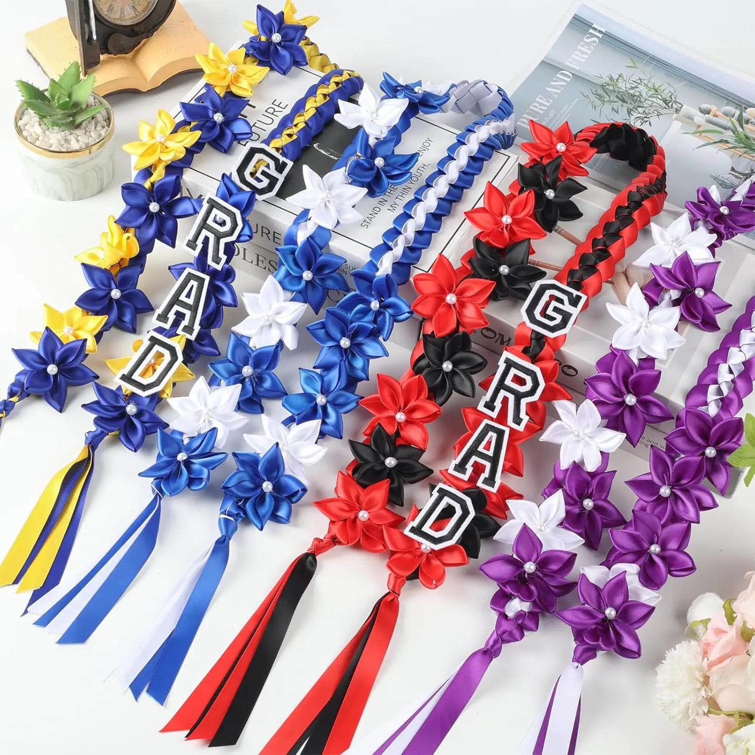 Graduation Flower Lei Hawaiian Floral Necklace for Graduation Ceremony Graduation money lei Gift for Women Men Graduation Flower Lei Hawaiian Floral Necklace for Graduation Ceremony Graduation money lei Gift for Women Men