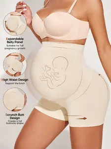 Maternity Seamless Support Shorts, High Waisted Belly Band Shaper, Belly Binder, Soft & Breathable Underwear, Pregnancy & Postpartum, Maternity Clothing