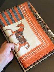 women's vintage horse pattern tassel decor blanket scarf, casual soft warm shawl for fall & winter, fashion accessories for women & girls