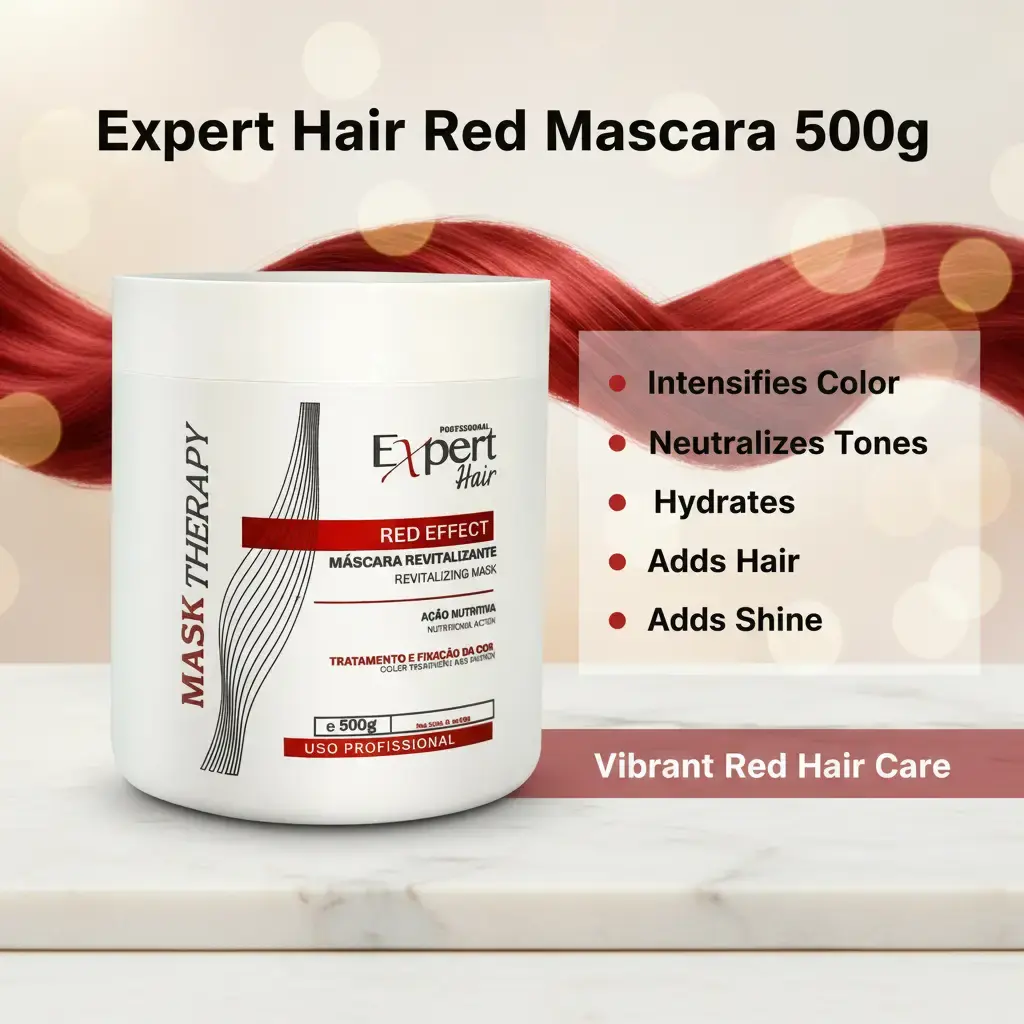 Expert Hair Red Mascara 500g/17.63oz | Red Hair Tinting Mask | Intensifies Color, Neutralizes Unwanted Tones | Deep Hydration & Radiant Shine | Professional Treatment for Vibrant Red Hair