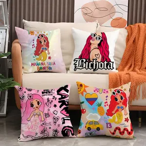 Manana Sera Bonito Karol G Pillow Case Short plush cushion cover featuring a smooth touch reversible design and hidden zipper perfect for warm winter vibes relaxing home moments and daily décor