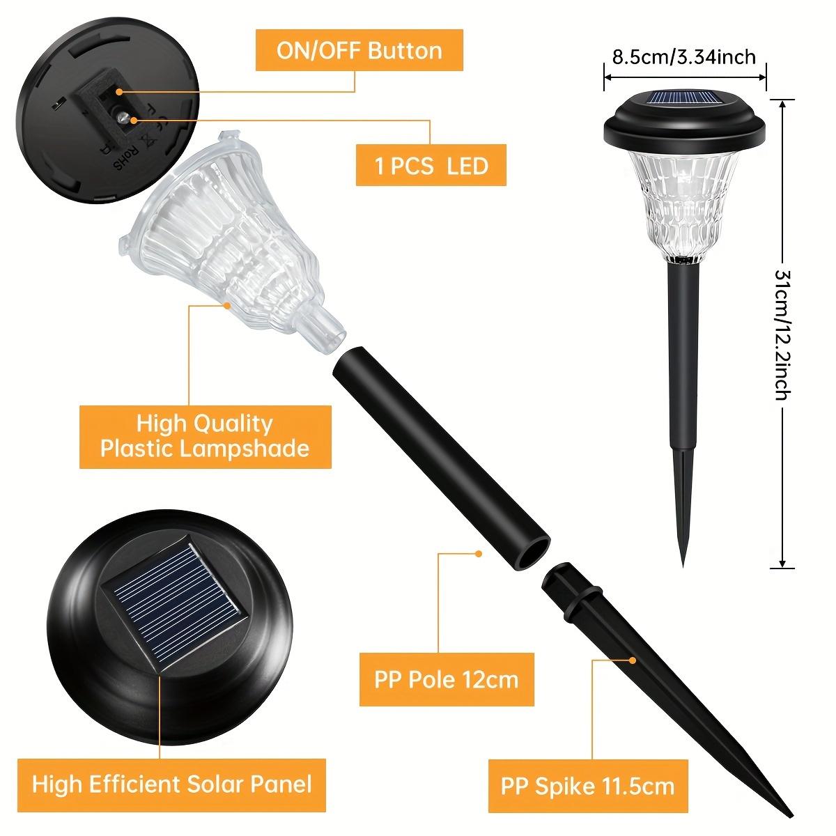 2 Pack Solar Pathway Lights Outdoor RGB Color Changing Warm White IP67 Waterproof LED Solar Garden Path Lights Eco-Friendly Energy Efficient for Gardens