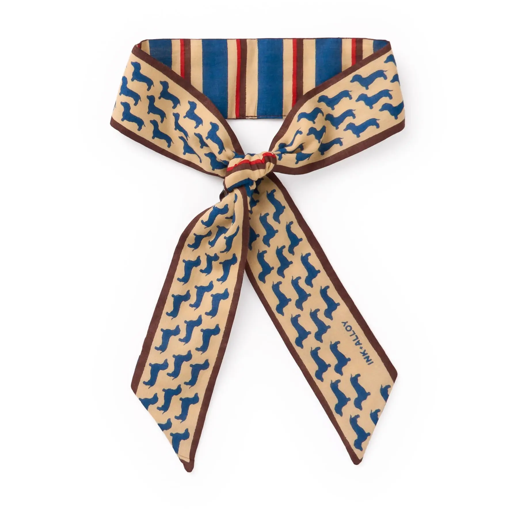 Camile Skinny Scarf Dachshund Print