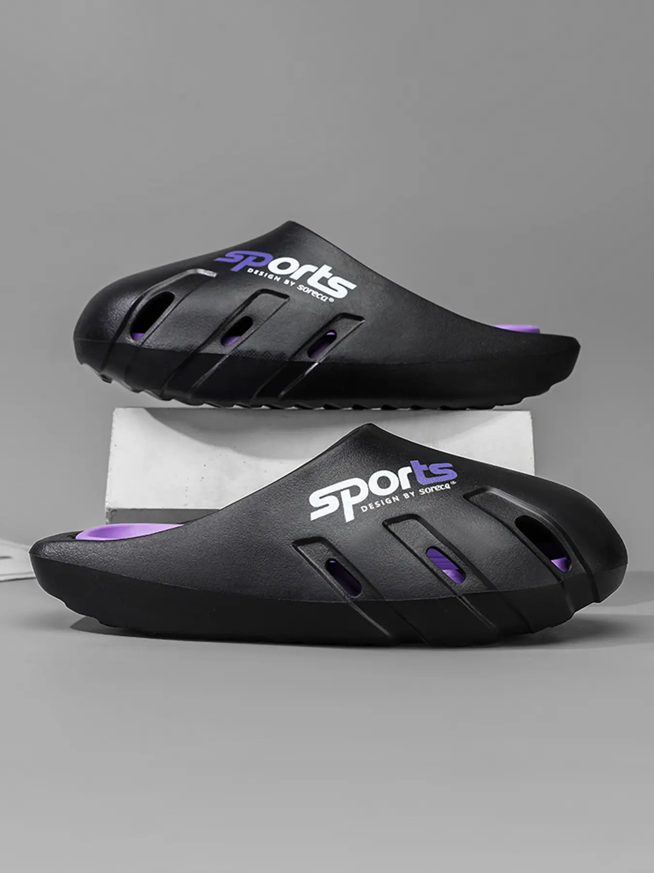 Summer New Men's Colorblock Soft Elastic Breathable Hollow Out Thick Sole Non-Slip Wear-Resistant Home Outdoor Two-Way Casual Sport Lightweight Beach Slippers