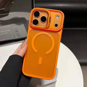 Anti-Sweat Anti-Scratch iPhone Case, Lens Cover, Invisible Stand, Magnetic Phone Case for iPhone 16 Pro Max, 15/14/13/12 Pro