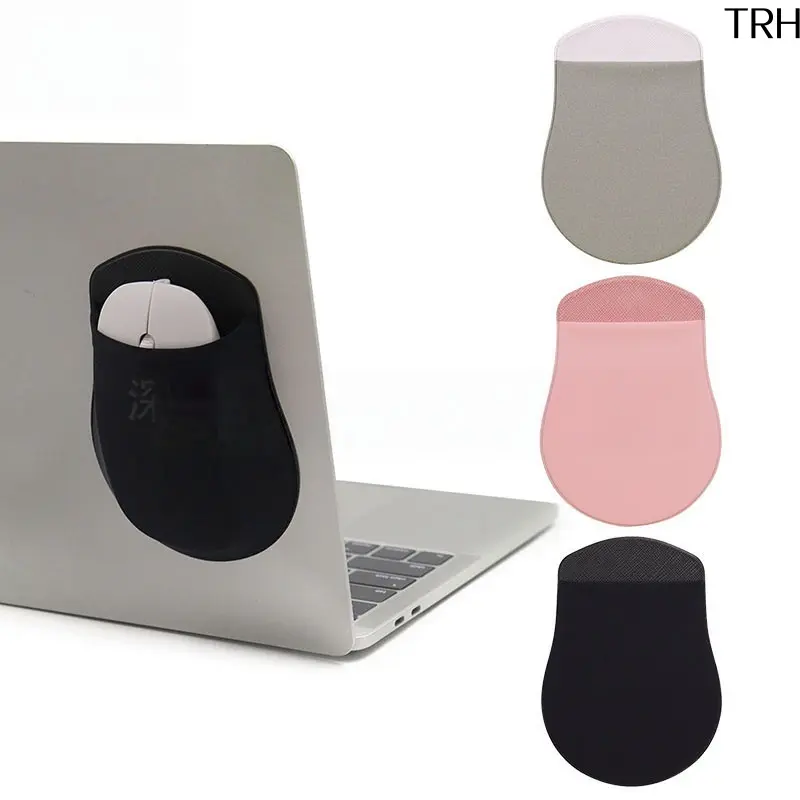Self-Adhesive Laptop Mouse Storage Pouch, Stick-On Notebook Back Elastic Mouse Holder Pocket, Residue-Free Adhesive Slim Organizer Bag for Wireless Mouse, Portable Office Accessory for Business Travel Remote Work Student School Daily Use