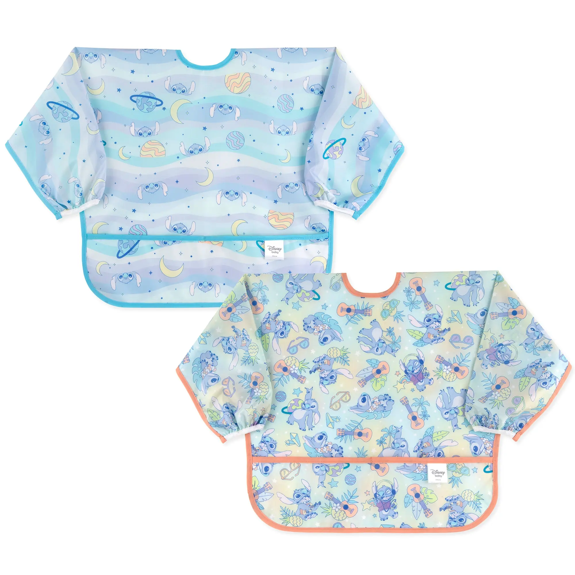 Sleeved Bib 2 Pack: Stitch Star-ring Up Trouble