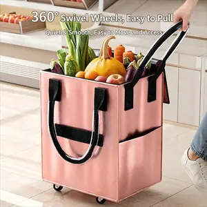 Small Foldable Luggage Backpack, Carry-On Style Rolling Travel Bag, Plaid Pattern, Casual All-Season Design, Compact Storage Solution