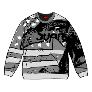 Supreme Digital Flag Sweater Black (men) by StockX