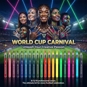 8/12/18 Colors Highlighters Luminous Light Skin Painting Match Cheering Event Festivals DIY Creative Easy Wash Odorless DIY Tool Washable Markers