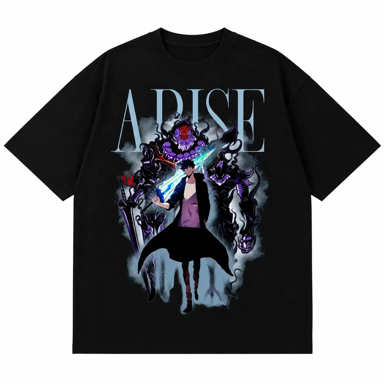 ARISE Shadow Monarch Graphic T-Shirt Anime Vintage Streetwear Oversized Tee
