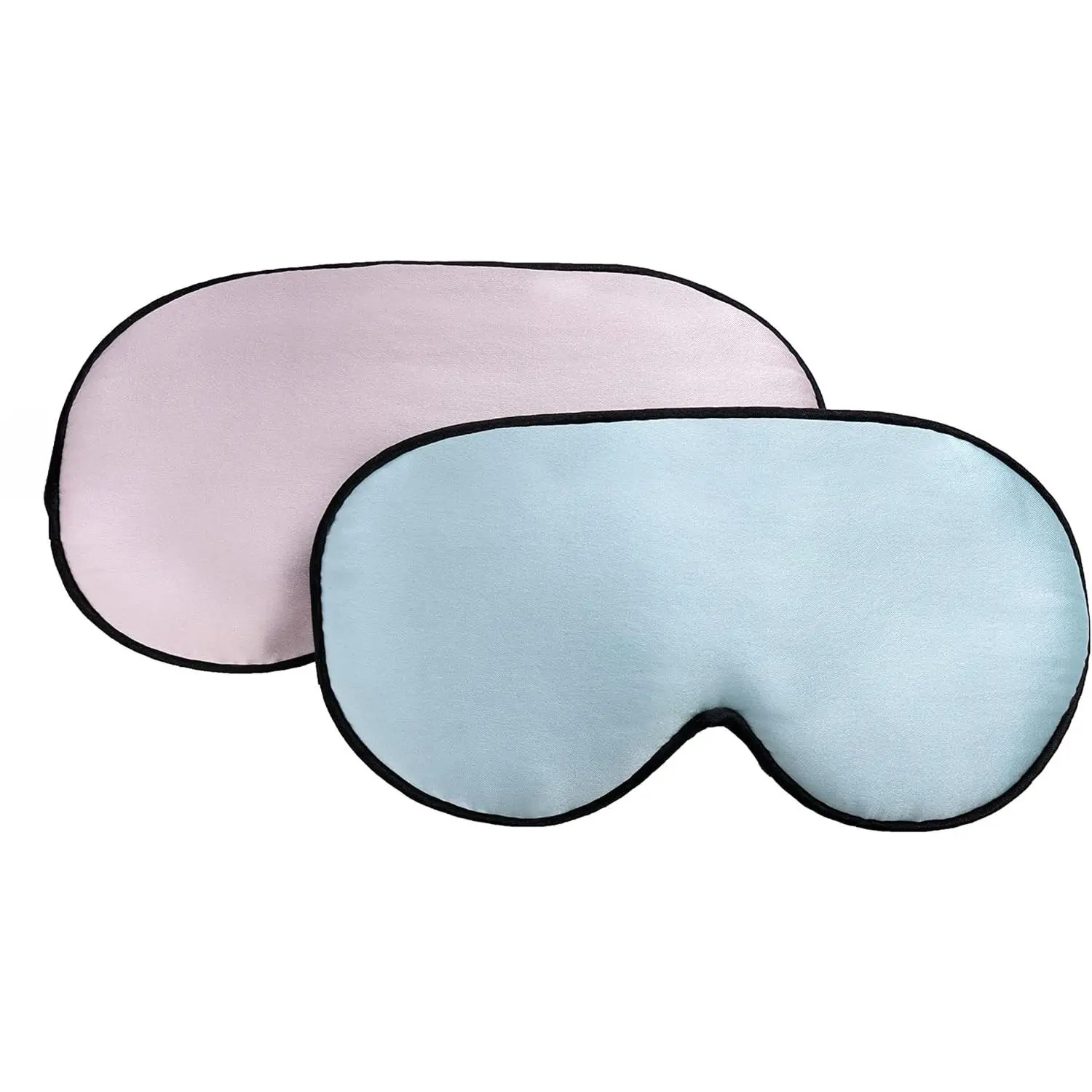 F-EMK06 Super Soft Silk Sleep Mask for Kids with Adjustable Strap-Silk Eye Mask for Sleeping Blocking Lights (Blue & Pink)