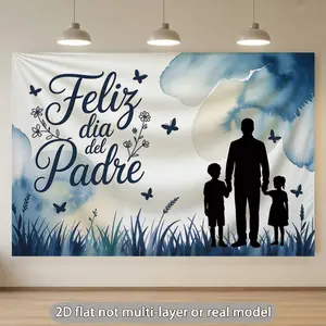 Father’s Day & Family Celebration Backdrop – Classic Theme Tapestry, Wall Hanging, Photography Background, Polyester HD Print, Indoor, Outdoor, Party, Event Decor