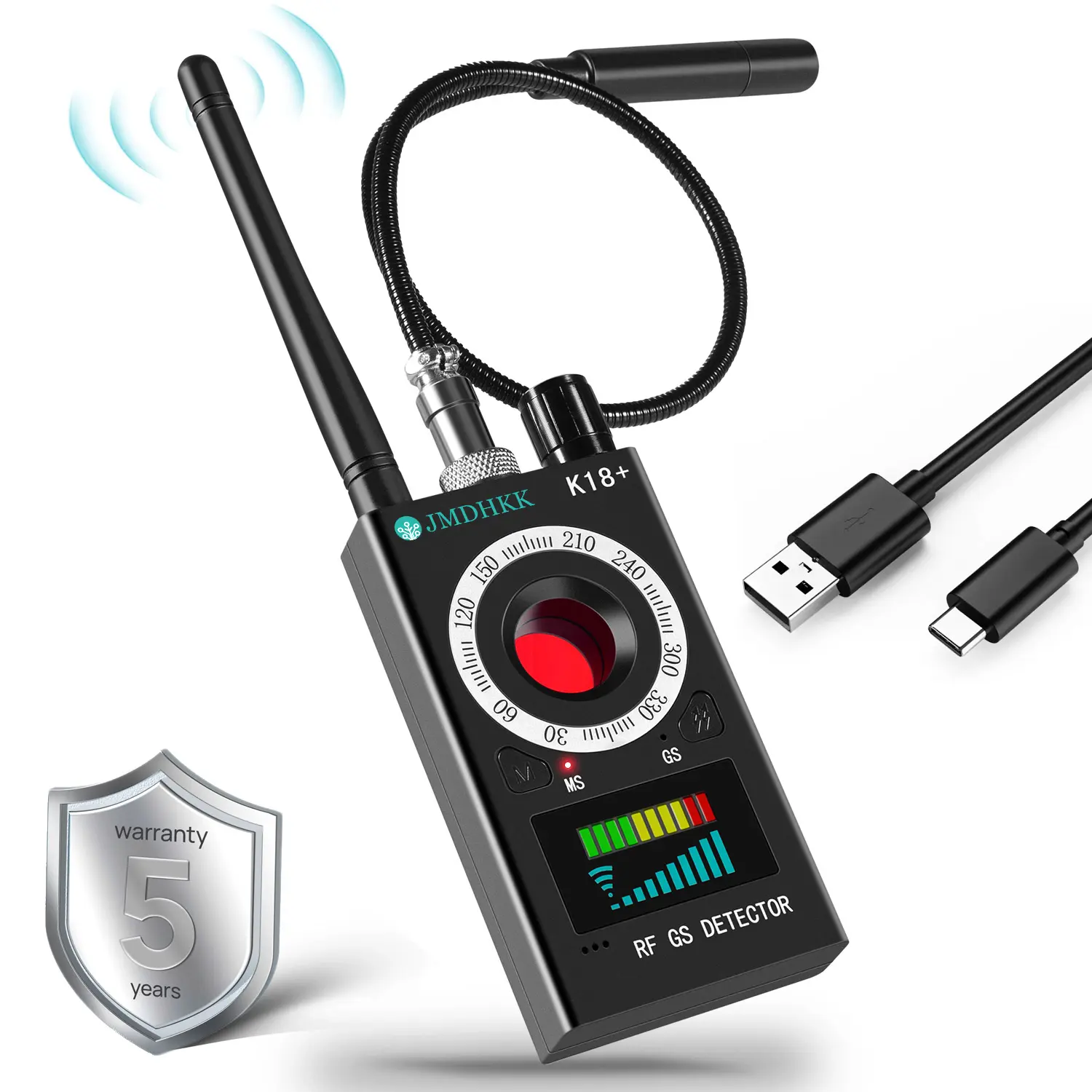 JMDHKK Hidden Camera Detectors ,Bug Detector,  GPS Tracker Detector ,Signal Detector,Listening Device Detector  for Hotels,Travel,Car,Rental,Home, Office, Business Security - Advanced Counter Surveillance for Confidential Negotiations