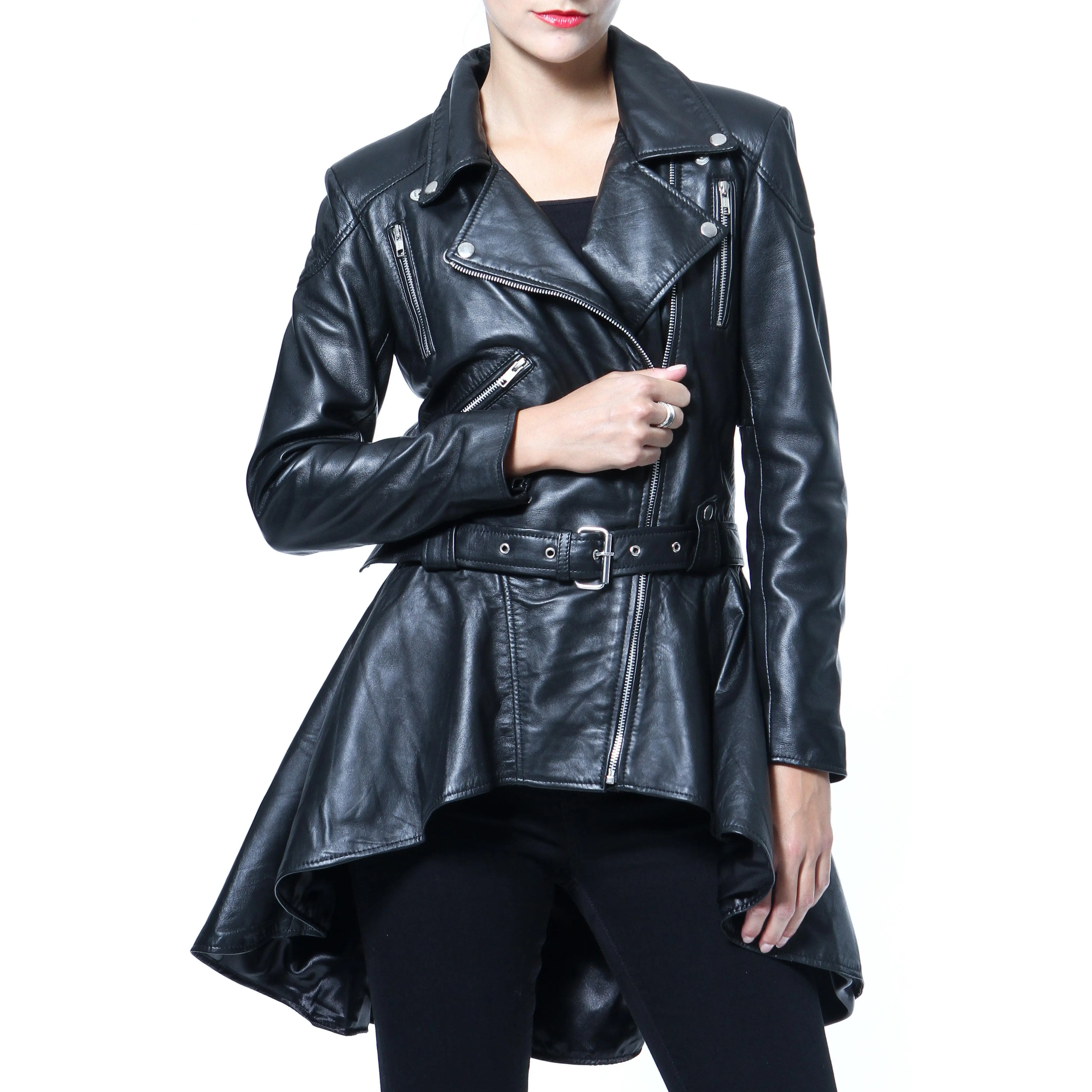 Leather Peplum Jacket