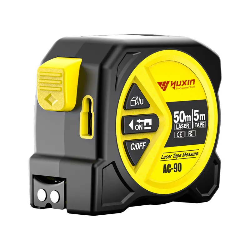2-in-1 Digital Laser Durable Tape Measure - 5m Base, 40m/50m/60m Ranges, LCD Display, Self-Locking Device, Accurate Measuring Tool for Men’s Work Equipment, DIY Enthusiasts
