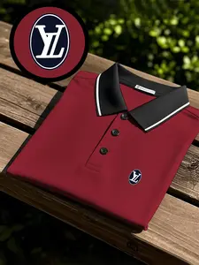 Men's quick-dry short-sleeve polo shirt with a luxurious aesthetic print design. Breathable and comfortable for sports wear, colorfast, with a body-hugging tailored fit, sweat-wicking and non-sticky, featuring durable craftsmanship.