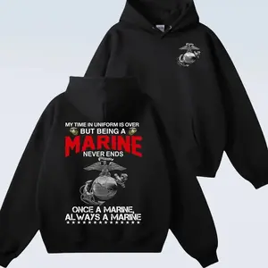 Once a Marine Always a Marine Hoodie, USMC Veteran Pride Hoodie, Military Marine Corps Hoodie