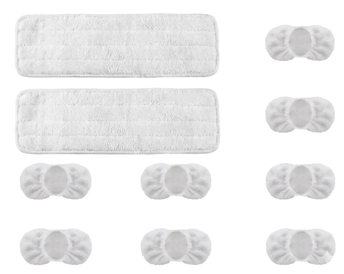 Steambot Dynamics Multifunctional Washable Steam Mop Pads & Microfiber Bonnet Pack, 2 Mop Heads Replacements & 8 Bonnets for Steam Cleaner Accessories,back to school,back to school haul