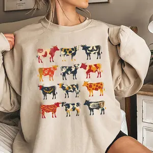 Cow Halloween Shirt, Funny Cow Lover Shirt, Bull Sheet, Cute Cow Shirt, Women Halloween Shirt Cotton Fabric Fit Smooth