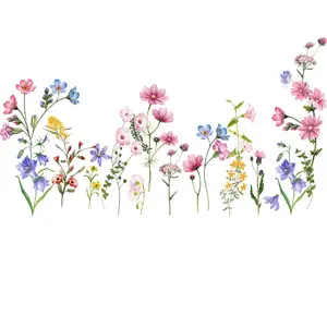 Large White Flower Wall Stickers, Removable DIY Romantic Cherry Blossom Tree Wall Murals Peel and Stick 3D Wall Art Stickers Murals Home Decor for Gilrs Bedroom Nursery Rooms Living Room