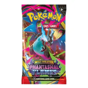 Pokémon Mega Evolution Phantasmal Flames Booster Pack - 10 Additional Game Cards for Collectors and Players