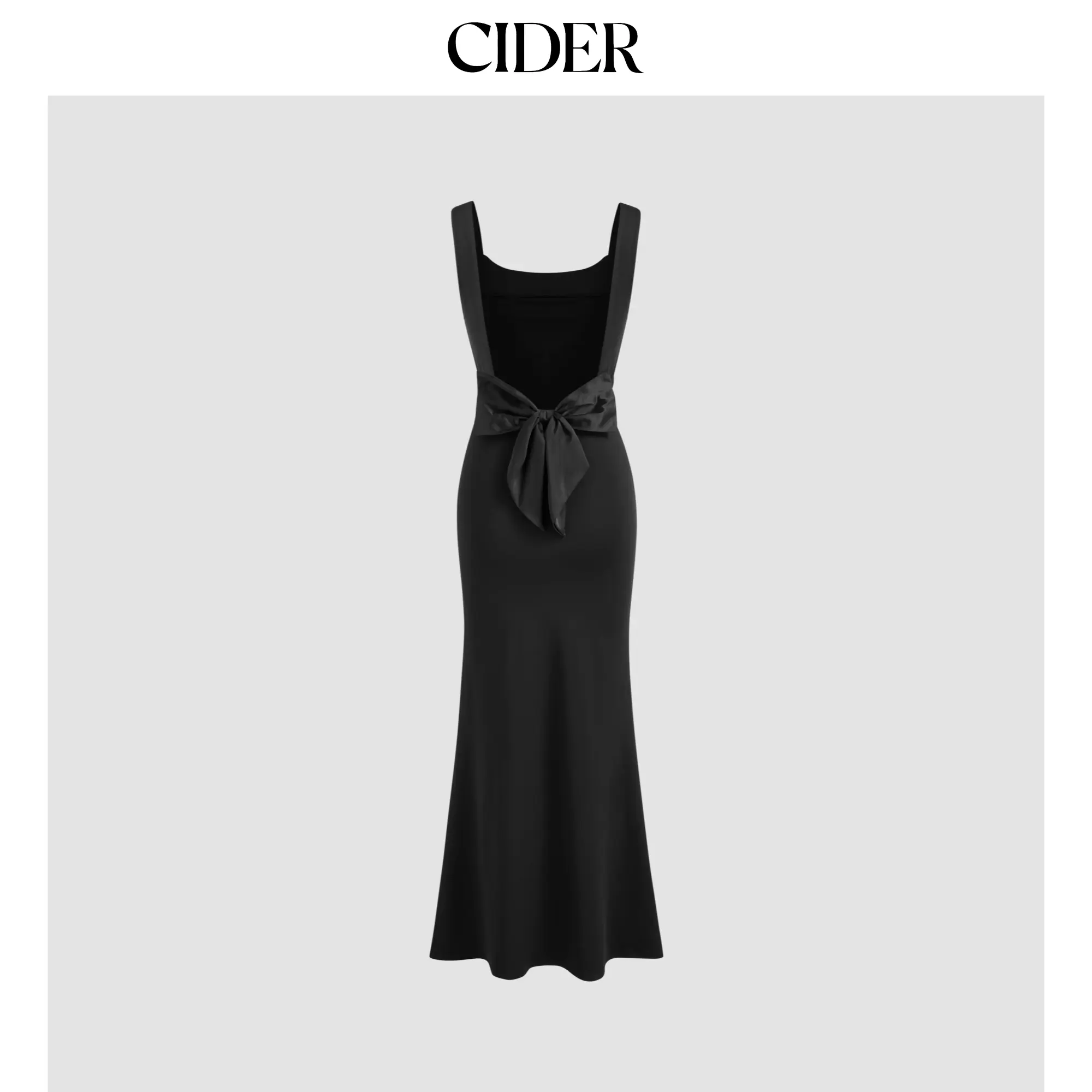 Cider Women's Solid Scoop Neck Bowknot Backless Maxi Dress, Formal Dresses for Women, Wedding Guest Dresses
