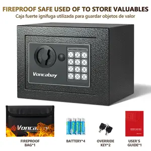 【Voncabay Mini Safe】0.23 Cubic Feet of Compact Security! 6.5"D x 9"W x 6.6"H – Perfect for Protecting Your Valuables box office hotel home