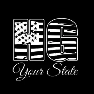HG Holler Girl, Creek Squad, Flag Style, Vinyl Window Decal - Universal Car Sticker for Vehicle Windows, Boats, RVs, Office Desks & Laptops - Stylish Car Merch & Car Accessories - All 50 States Available