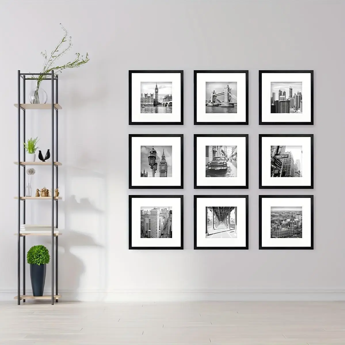 3pcs/set of white and black square frames 8*8in and 12*12in decorative photo frames, which can be given to friends and family as holiday gifts, suitable for hanging on the walls of corridors and living rooms, photo paper is not included.
