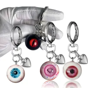 Evil Eye/The Beautiful Horror Eyeball Design Hanging Decor, 1 Count Double Sided Rotating Moon Pendant Metal Keychain, Hanging Decor for Home Car Bag, Home Decor-MM