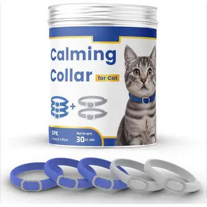 Calming Collar for Cats - 5 Pack, 150-Day Cat Calming Collar, Stress Relief & Anxiety Control for Cats, Calm Collars Cat (3 Blue & 2 Gray)