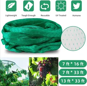 33FT Anti Bird Netting Pond Net Protection Tree Crops Plants Fruits Garden Mesh , 7FT 16FT 13FT 33FT