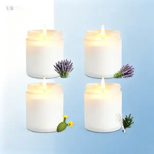 4-Pack Soy Candle Gift Set, Aromatherapy Lavender Floral & Wood Scents for Relaxation, Long Lasting Spa Candles for Home, Gift for Women Bedroom Bathroom, Scented Candles with Essential Oils