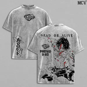 ACE Vintage Tee – Anime T-Shirt & Hoodie, Double Printed Oversize Lightweight Acid Washed Tee, Graphic Tee, Anime Merch, Outfits Men