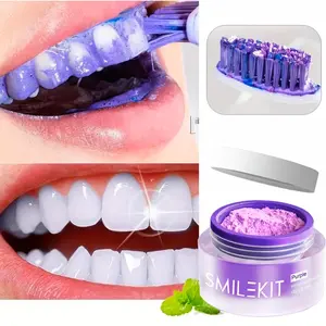 1-PACK Purple Whitening Tooth Powder, Deep Cleaning Teeth Stain Cleaner Oral Freshness, Teeth Whitening, Portable Home Travel Use, 12g Clean Tooth Powder