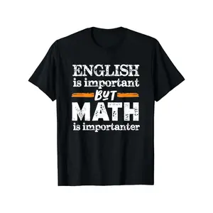 [100% Cotton] 100% Cotton Math Vs English - Math Teacher - Math Humor - Back to School Men Women T-Shirt, Plus Size