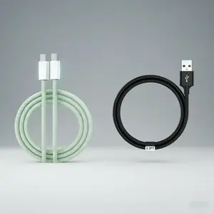 Type C to Type C and USB to Type C Cable Set, 1 Count 3m Data Cable & 1 Count 1m Data Cable, Fast Charging Cables Compatible with iPhone 16/15 Pro, Galaxy S24/S23, iPad Pro and More
