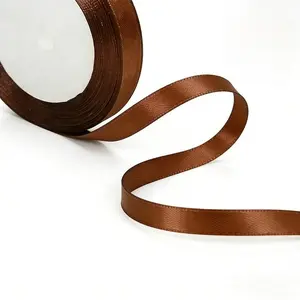 Classic Brown Satin Ribbon 24.4 Meters 3/8 Inch Wide - Premium Solid Color Fabric Ribbon for DIY Crafting, Gift Wrapping, Wedding Decorations, Holiday Celebrations, Hair Accessories, Floral Designs, Anniversary Parties & Event Decor