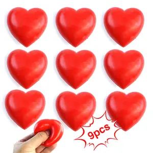 9pcs Love Heart Pinch Music, Creativity Heart Stress Balls ,Slow Rebound Release Stress Relieving Tool.