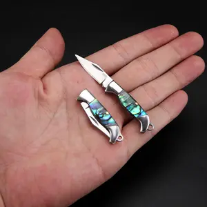 1pc knife mini folding knife legal pocket knife brass knife key chain unpacking express small knives.Portable copper folding knife for outdoor campingMen's Gift