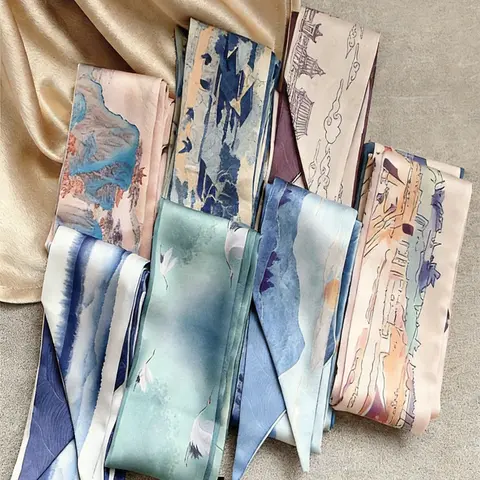 Elegant French Style Polyester Scarf Set (7 Pieces), Suitable for Women, Vintage Hairband, Multifunctional Accessories, Fashion Hair Scarves