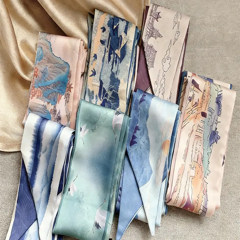 Elegant French Style Polyester Scarf Set (7 Pieces), Suitable for Women, Vintage Hairband, Multifunctional Accessories, Fashion Hair Scarves