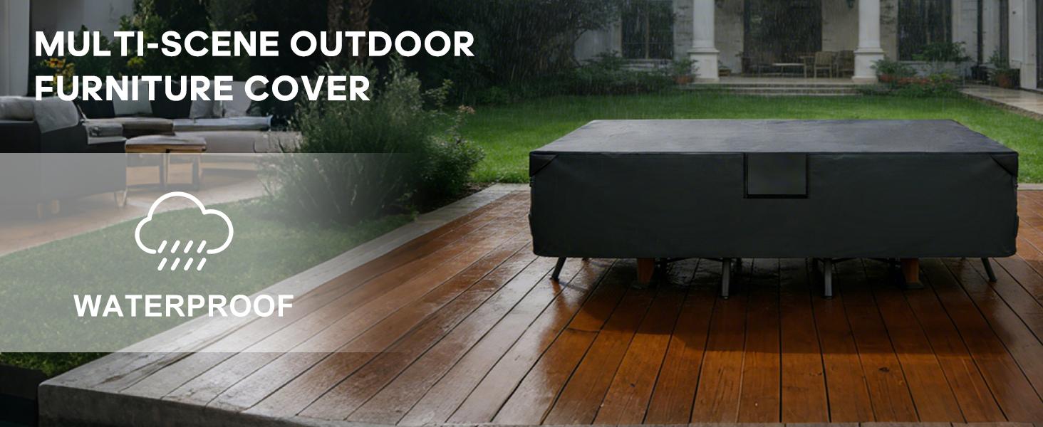 Waterproof Outdoor Furniture Cover,600D Heavy Duty Canvas For Patio Table And Chairs,Full Coverage Weather Protector With Air Vents And Straps Waterproof Outdoor Furniture Cover,600D Heavy Duty Canvas For Patio Table And Chairs,Full Coverage Weather Protector With Air Vents And Straps