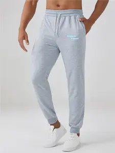 Men's New Spring & Fall Pants, Thin Trendy Sports Pants, Loose Fit Printed Long Pants, Fashionable Casual Wear