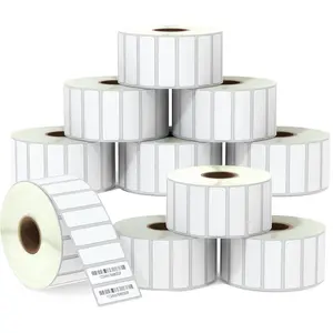 0.5" (38 mm x 13 mm) File Folder and Address Labels for Zebra and Rollo Label Printers, Premium Adhesive and Perforated, 10 Rolls with 23500 Labels