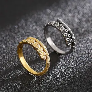 GTHIC Kraken Octopus Arm Gothic Ring for Men and Women Birthday Father's Day Gift Size 7-12 Stainless Steel